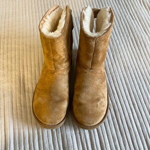 Tan Suede Shearling Boots